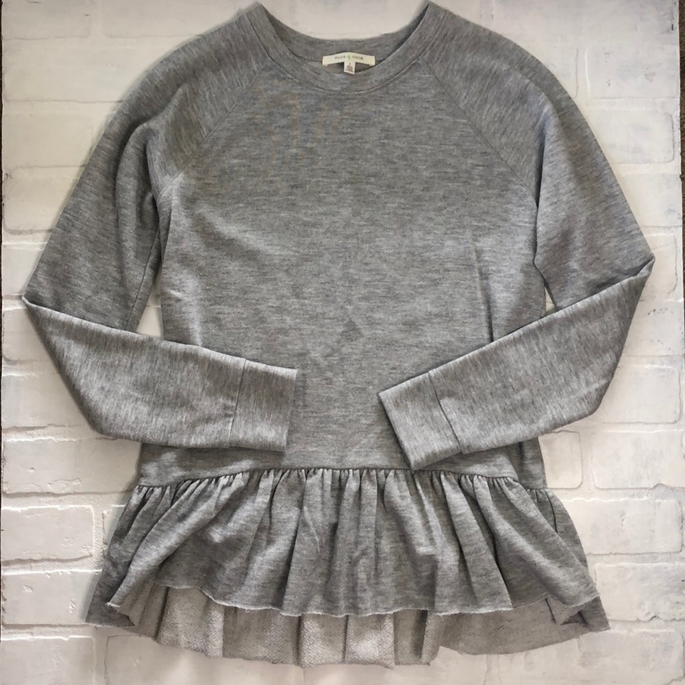 Grey Peplum Sweatshirt